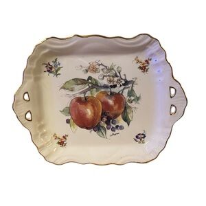 Vintage Formalities by Baum Bros Floral Fruit Porcelain Tray